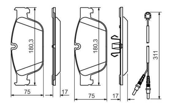 Brake Pad Set, disc brake BP1447 Bosch, Image 5