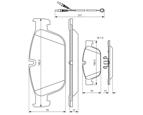 Brake Pad Set, disc brake BP1447 Bosch, Image 6