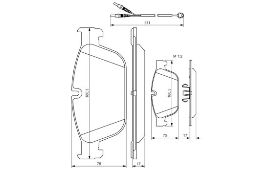 Brake Pad Set, disc brake BP1447 Bosch, Image 6