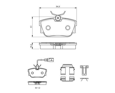 Brake Pad Set, disc brake BP1450 Bosch, Image 6
