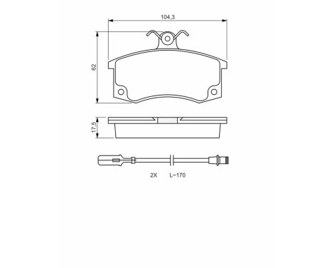 Brake Pad Set, disc brake BP1454 Bosch, Image 6