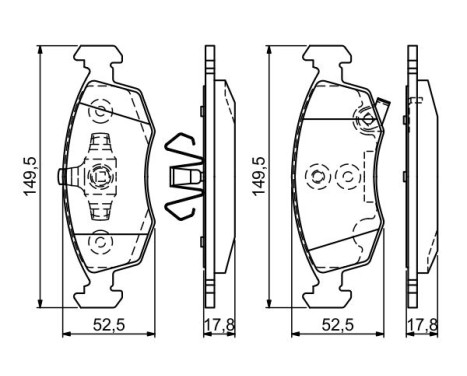 Brake Pad Set, disc brake BP1458 Bosch, Image 5