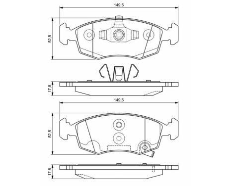 Brake Pad Set, disc brake BP1458 Bosch, Image 6