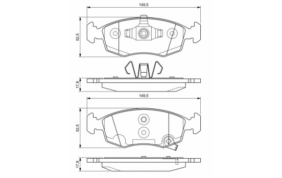 Brake Pad Set, disc brake BP1458 Bosch, Image 6