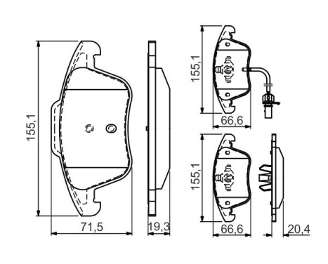 Brake Pad Set, disc brake BP1459 Bosch, Image 7