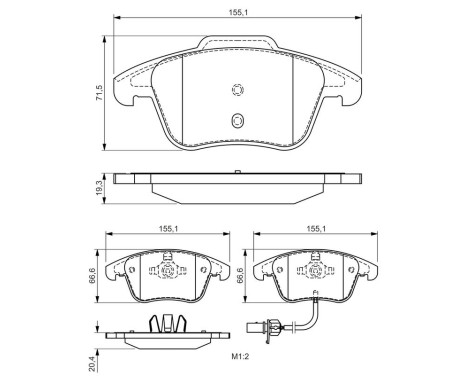 Brake Pad Set, disc brake BP1459 Bosch, Image 8