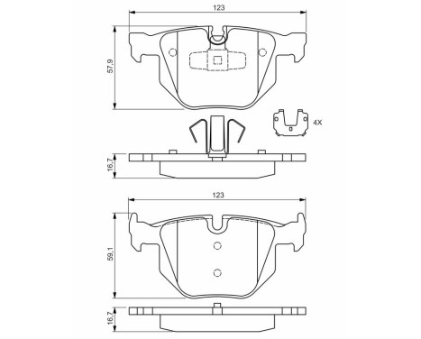 Brake Pad Set, disc brake BP1461 Bosch, Image 6