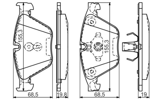 Brake Pad Set, disc brake BP1470 Bosch, Image 3
