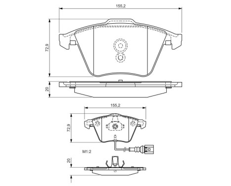 Brake Pad Set, disc brake BP1471 Bosch, Image 8
