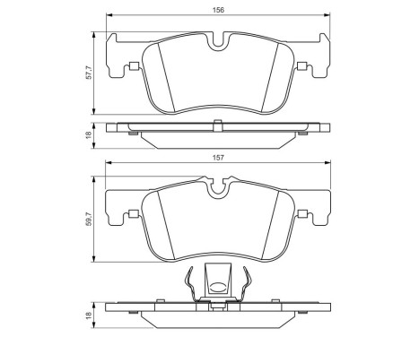 Brake Pad Set, disc brake BP1482 Bosch, Image 6