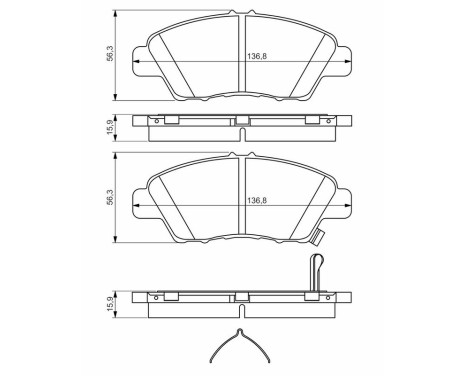 Brake Pad Set, disc brake BP1483 Bosch, Image 8
