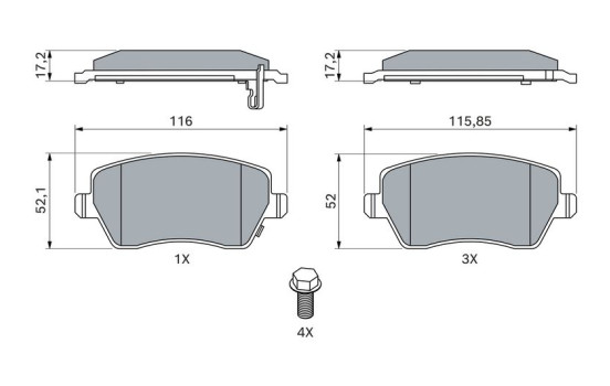 Brake Pad Set, disc brake BP1494 Bosch, Image 5