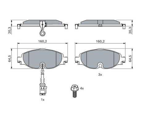 Brake Pad Set, disc brake BP1505 Bosch, Image 5