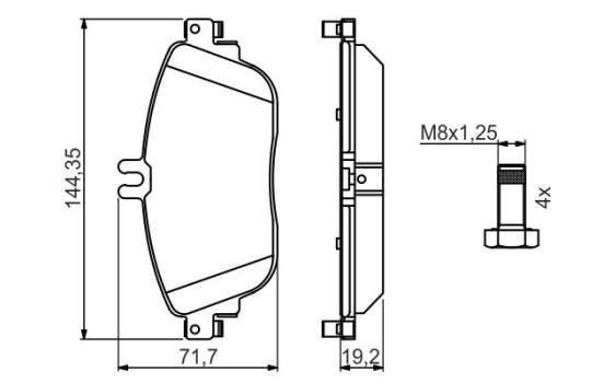 Brake Pad Set, disc brake BP1507 Bosch