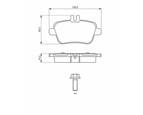 Brake Pad Set, disc brake BP1509 Bosch, Image 6