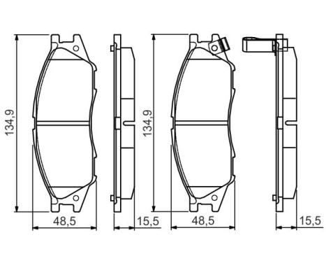 Brake pad set, disc brake BP1539 Bosch, Image 7