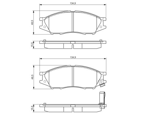Brake pad set, disc brake BP1539 Bosch, Image 8