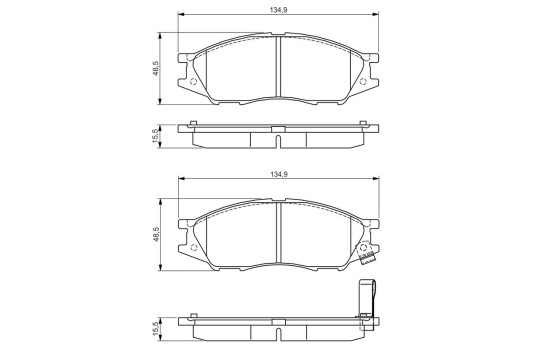 Brake pad set, disc brake BP1539 Bosch, Image 8