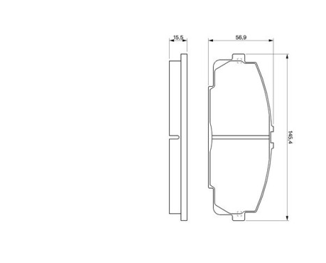 Brake Pad Set, disc brake BP154 Bosch, Image 7