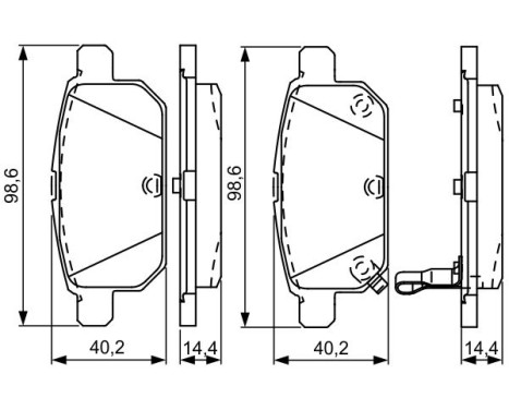 Brake pad set, disc brake BP1590 Bosch, Image 5