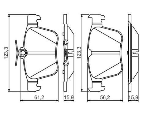 Brake pad set, disc brake BP1638 Bosch, Image 5