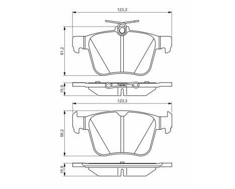 Brake pad set, disc brake BP1638 Bosch, Image 6