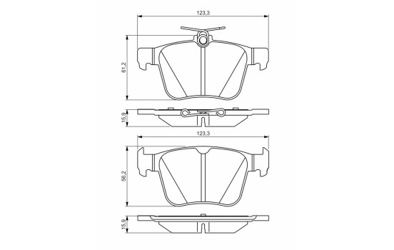 Brake pad set, disc brake BP1638 Bosch, Image 6