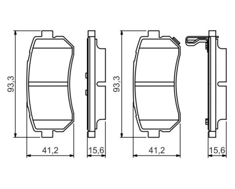 Brake pad set, disc brake BP1646 Bosch