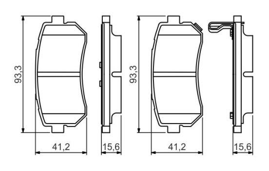 Brake pad set, disc brake BP1646 Bosch