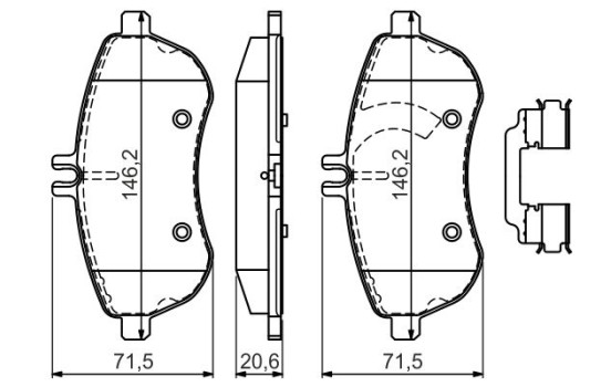 Brake pad set, disc brake BP1662 Bosch, Image 3