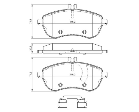 Brake pad set, disc brake BP1662 Bosch, Image 8