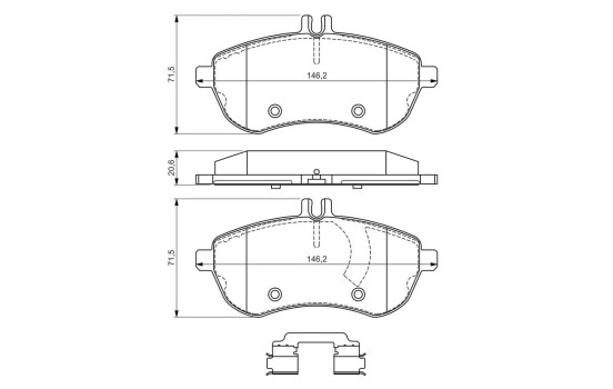 Brake pad set, disc brake BP1662 Bosch, Image 8