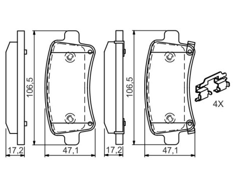 Brake pad set, disc brake BP1663 Bosch, Image 7