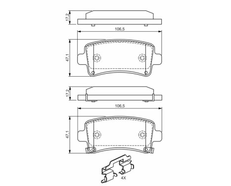 Brake pad set, disc brake BP1663 Bosch, Image 8