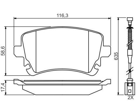 Brake Pad Set, disc brake BP1664 Bosch, Image 7