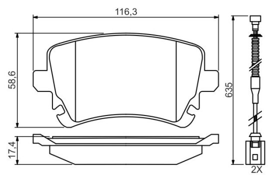 Brake Pad Set, disc brake BP1664 Bosch, Image 5