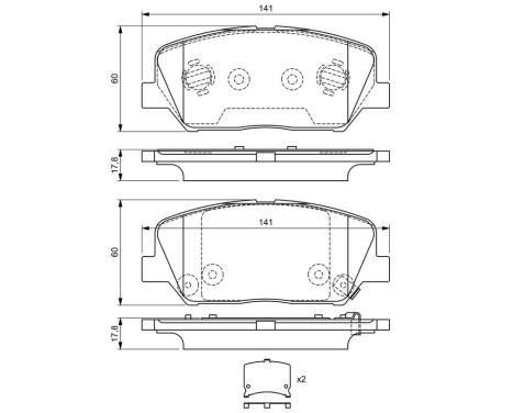 Brake Pad Set, disc brake BP1666 Bosch, Image 6