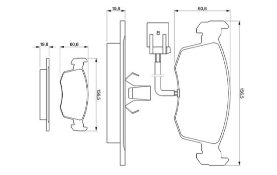 Brake Pad Set, disc brake BP167 Bosch, Image 4