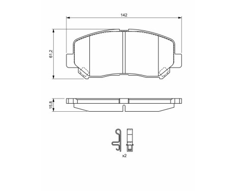 Brake Pad Set, disc brake BP1670 Bosch, Image 8