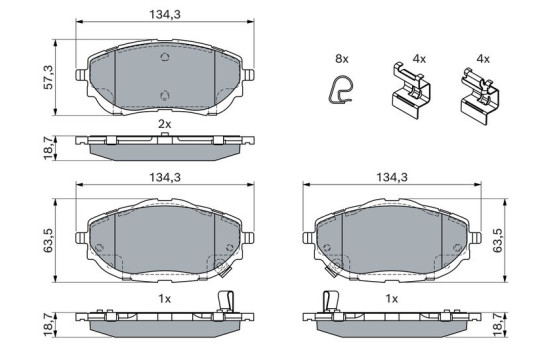 Brake Pad Set, disc brake BP1671 Bosch, Image 6
