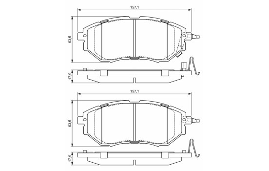 Brake Pad Set, disc brake BP1674 Bosch, Image 8