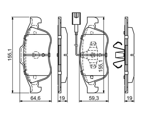 Brake Pad Set, disc brake BP1675 Bosch, Image 7