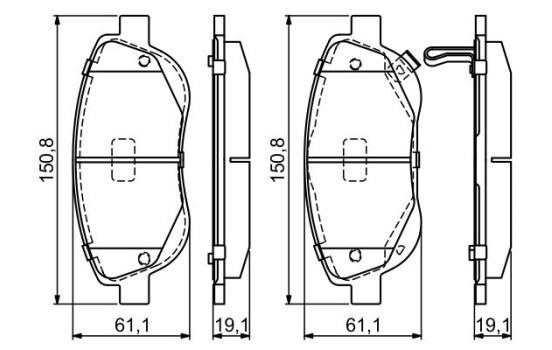 Brake Pad Set, disc brake BP1677 Bosch, Image 3