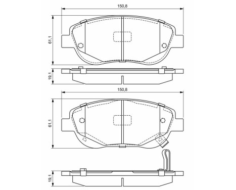Brake Pad Set, disc brake BP1677 Bosch, Image 8