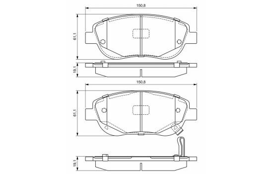 Brake Pad Set, disc brake BP1677 Bosch, Image 8