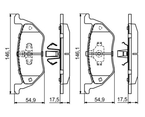 Brake Pad Set, disc brake BP1678 Bosch, Image 5