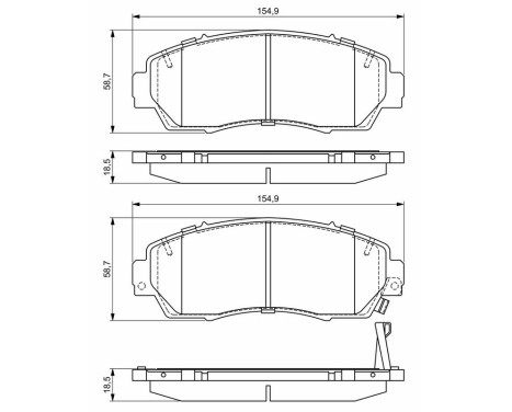 Brake Pad Set, disc brake BP1680 Bosch, Image 8