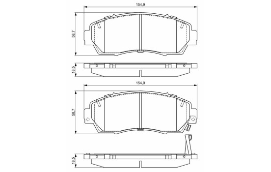 Brake Pad Set, disc brake BP1680 Bosch, Image 8