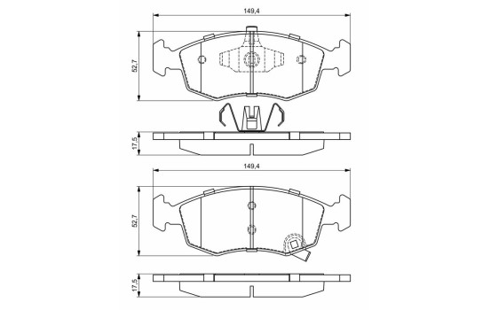 Brake Pad Set, disc brake BP1682 Bosch, Image 8