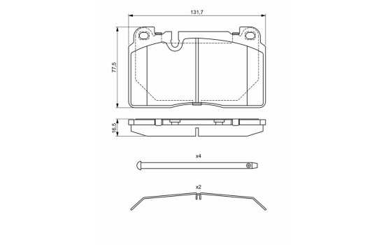 Brake Pad Set, disc brake BP1689 Bosch, Image 8